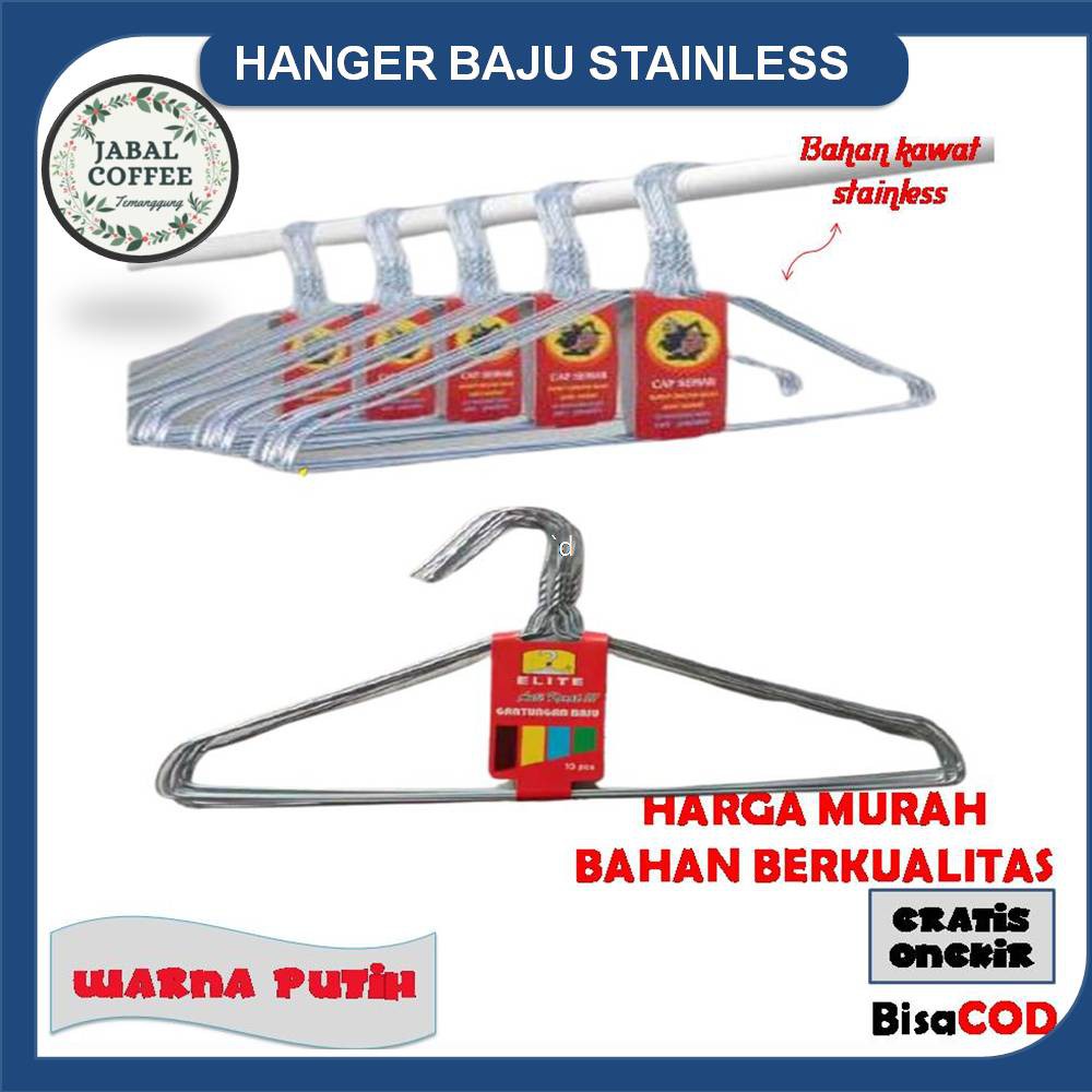 Hanger Stainless Anti Karat / Gantungan Baju Kawat Stainless / Hanger Besi / Gantungan Baju J38