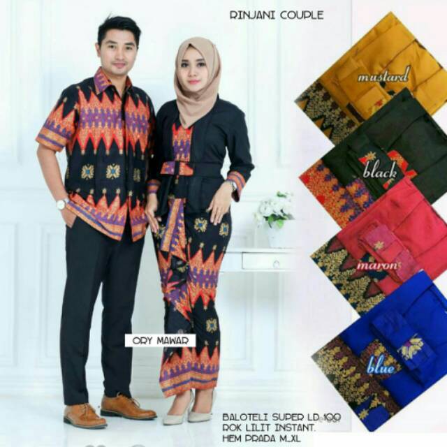 Couple keluarga Rinjani couple kebaya modern batik Couple atasan murah wanita setelan batik solo