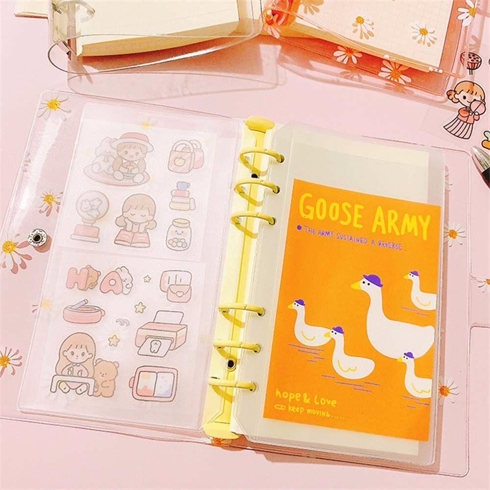 【 ELEGANT 】 Daisy Notebook Binder Kawaii School Supplies 6 Hole Journal Binder A6 A5 Student Stationery Notebook Cover