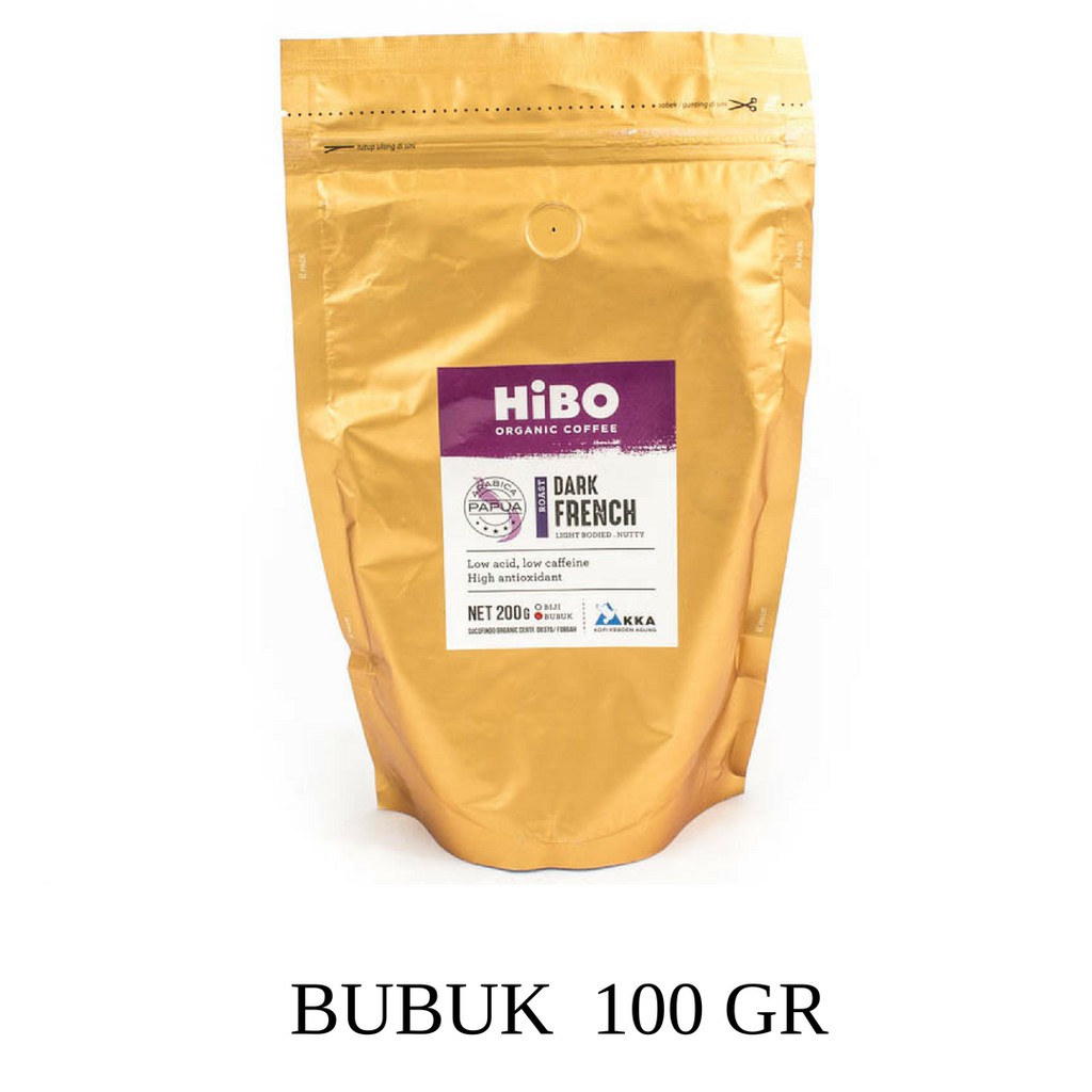 

HIBO PAPUA ORGANIC COFFEE DARK FRENCH - BUBUK 100 GR