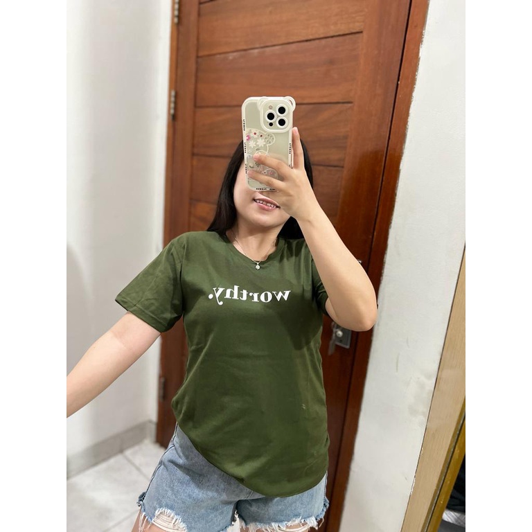 KAOS WORTHY | BAJU TUMBLR TEE SHIRT OVERSIZE DUSTY ROSE BLUE HITAM BEIGE | TUMBLR TEE | KOREA STYLE