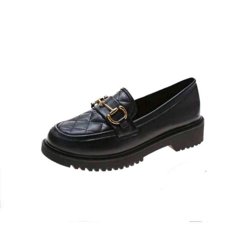 Sepatu Docmart Wanita Hitam / Sepatu Loafer Wanita Dinar / Sepatu Wanita Terbaru / Bisa Cod-3