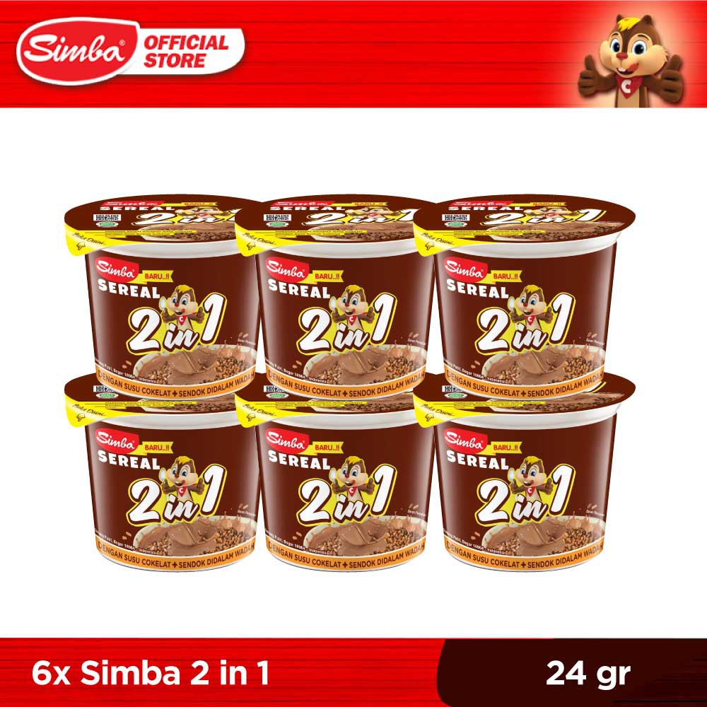 Choco Chips Sereal SIMBA 2in1 Cup 24 gr x 6 pcs