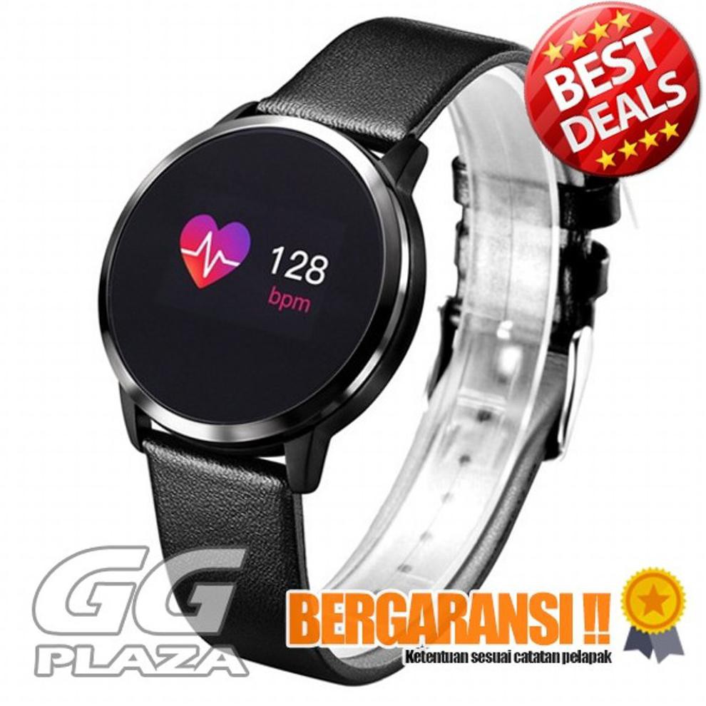 Smartwatch Sporty Fitness Tracker Android Ios Strap Leather - Q8 - Black Friska.Olshop2