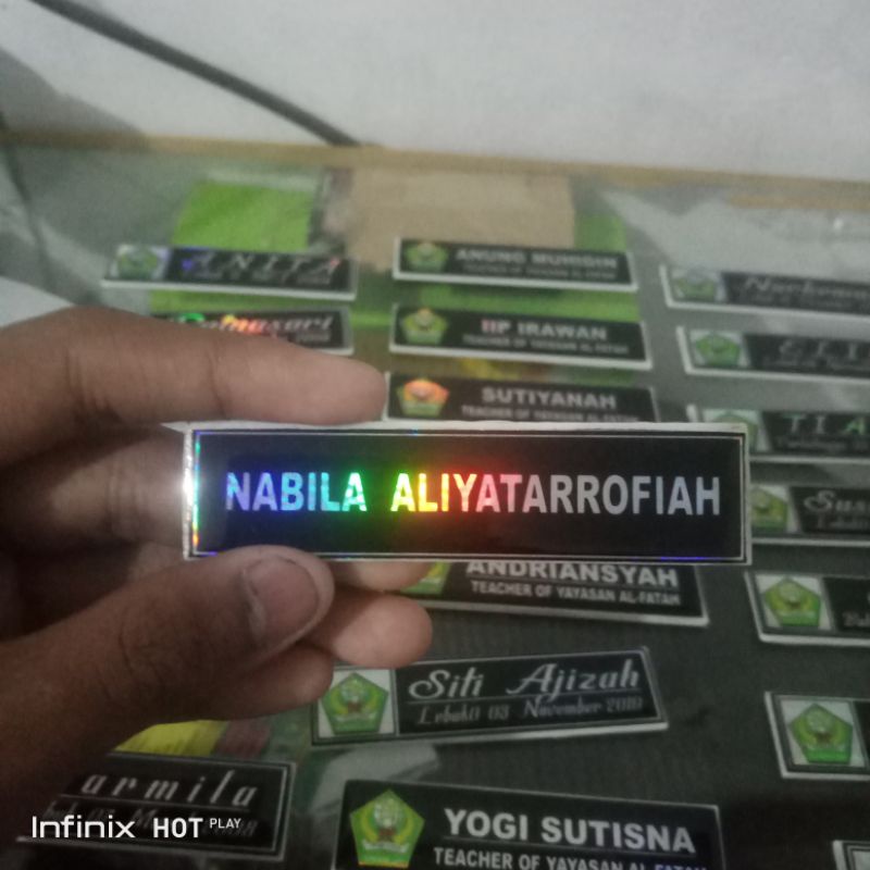 

Name Tag /Nama Dada/Papan Nama Akrilik-Custom Satuan-Proses Cepat