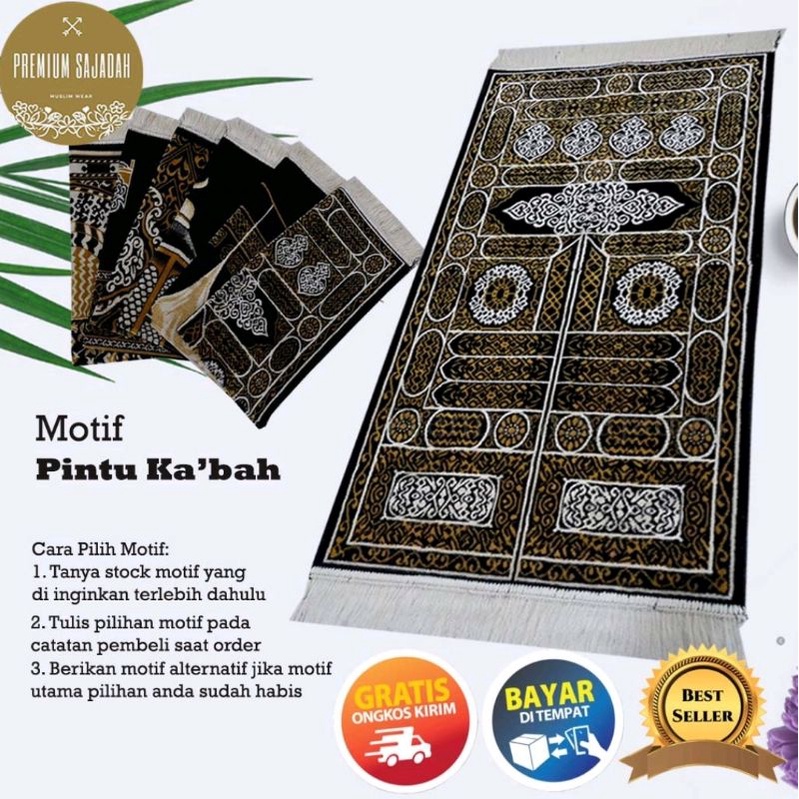 BISA CODSajadah Armaan Besar KISWAH BLACK Exclusive 110 x 70 cm