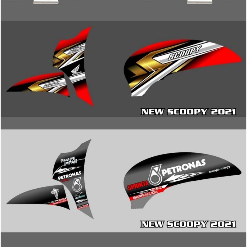 Striping Scoopy 2021 New Fi Variasi Honda Stiker Motor Sticker Skotlet Scotlite Lis List
