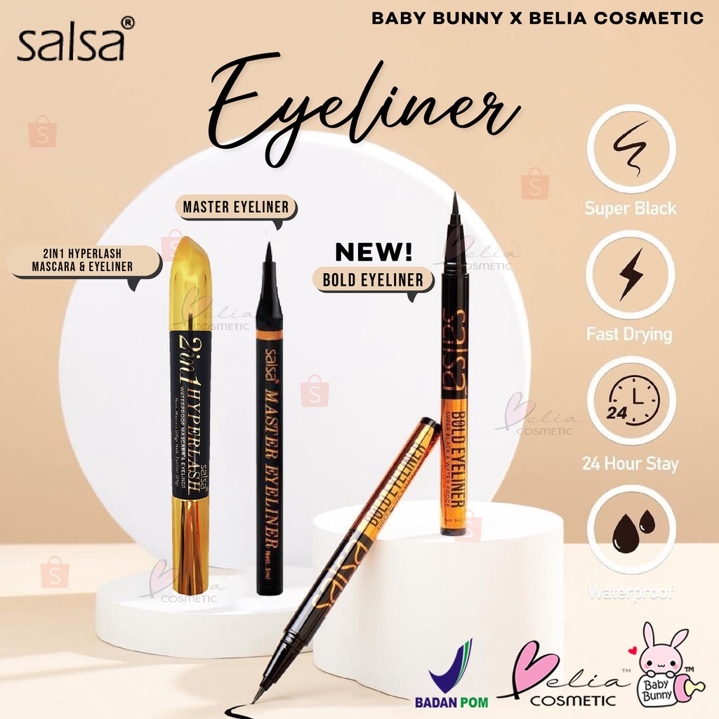 ❤ BELIA ❤ SALSA 2in 1 Hyperlash Eye Liner + Mascara 5gr | Master Eyeliner 5 mL 2 in 1 2in1