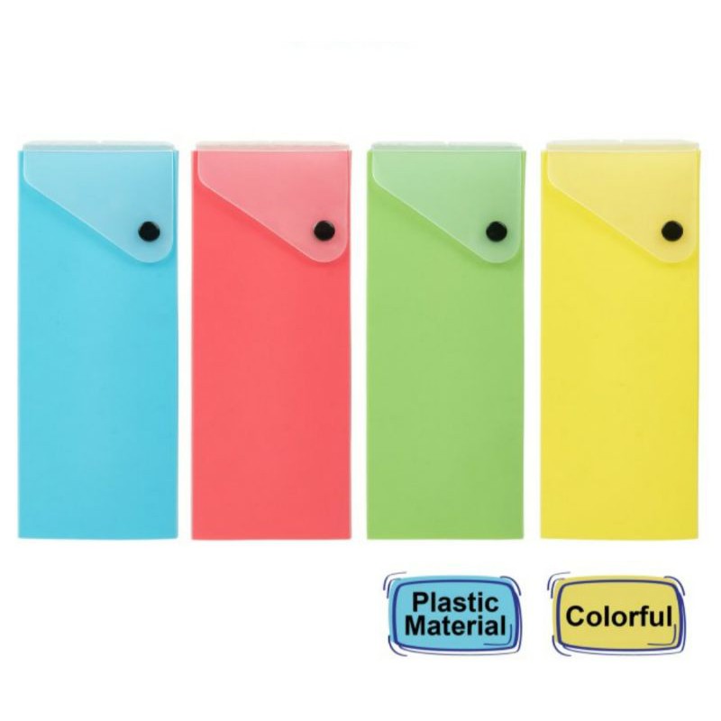 Tempat Pensil / Pencil Case Kotak Kancing JOYKO Warna Neon / Pastel