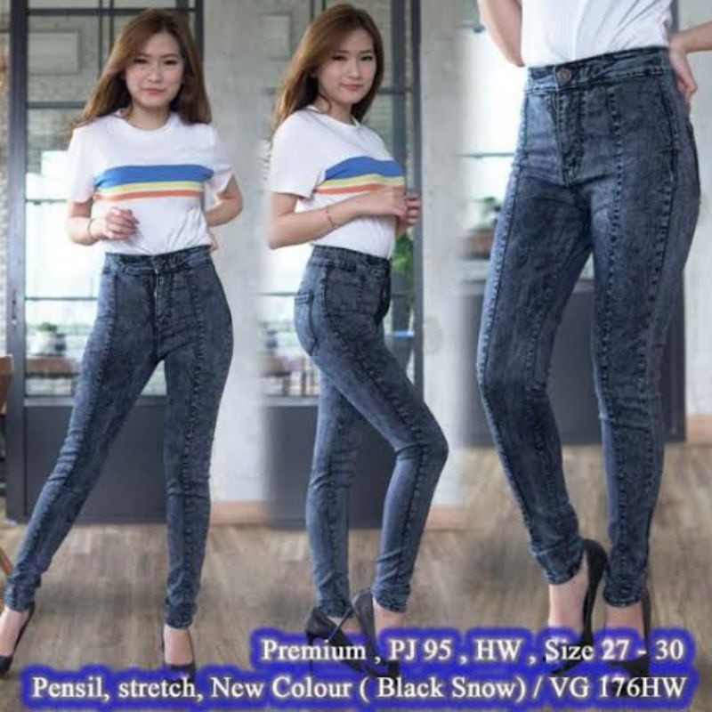 celana jeans wanita//celana wanita higwais polos snow premium