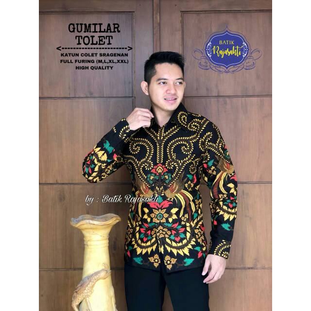 Batik Pria GUMILAR TOLET Asli Katun Sragenan Full Furing Murah