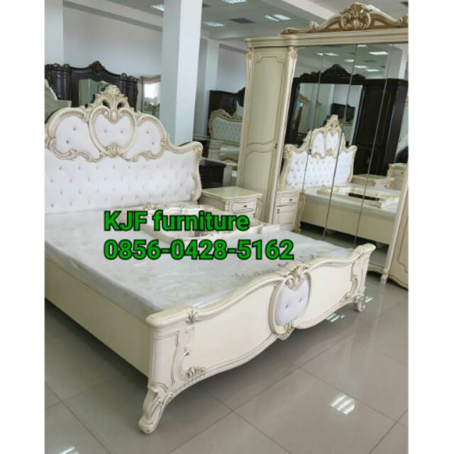Tempat tidur mewah  duco putih KJF jepara