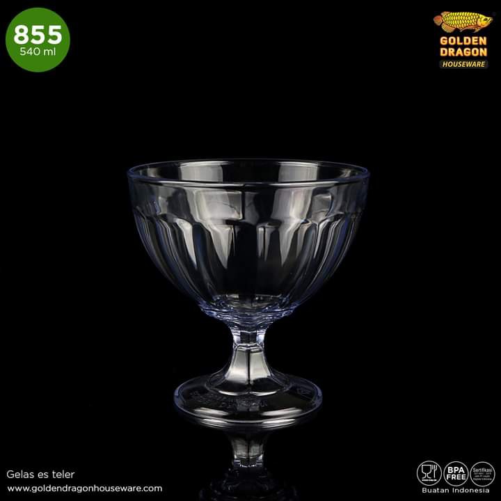 (6 GELAS) GELAS ES TELER GOLDEN DRAGON 855 540ML
