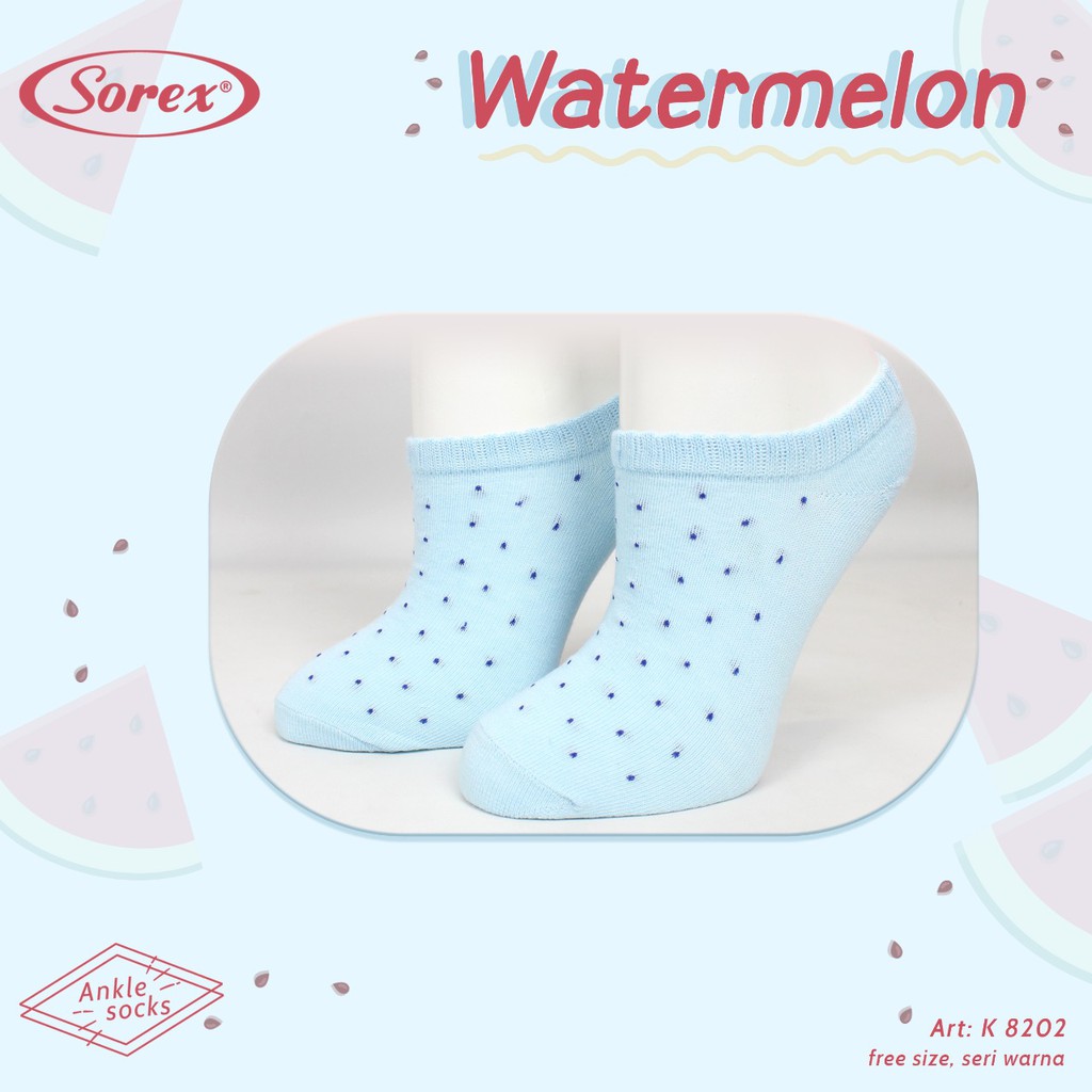 Sorex Kaos Kaki Wanita Watermelon Ankle Socks Semata Kaki Freesize K 8202