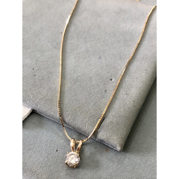 Kalung Liontin anak dewasa Emas asli model Solitaire kadar 700 16k