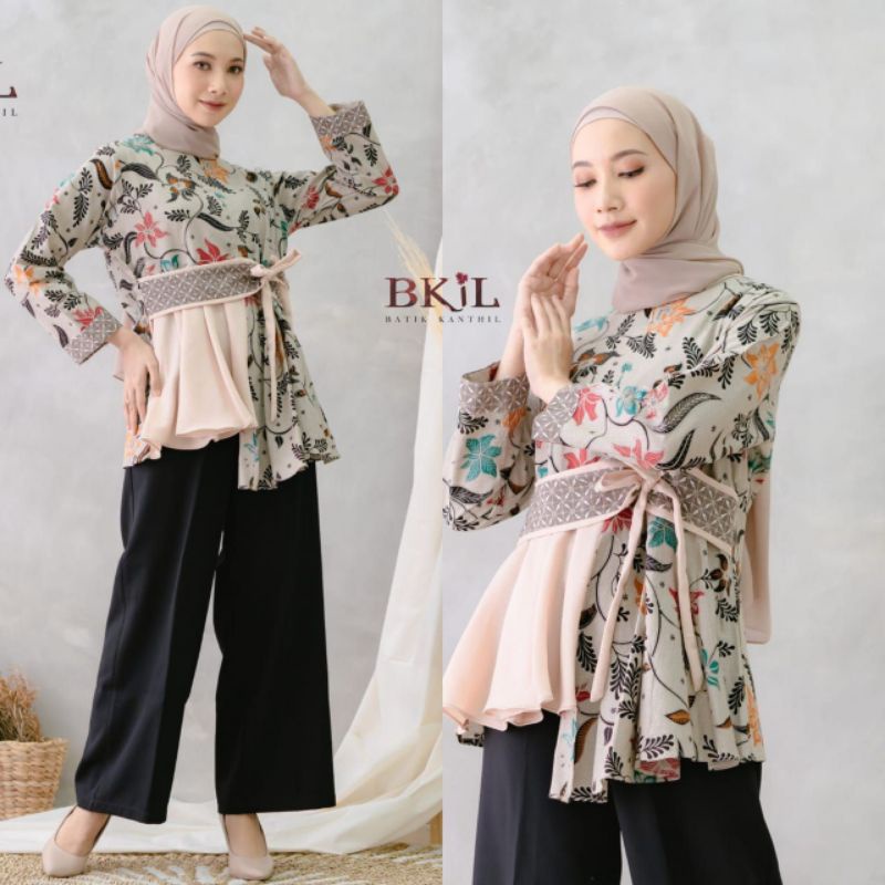 BAJU BATIK WANITA MODERN MONALISA GENES M,L,XL asli QUEENBUTIK