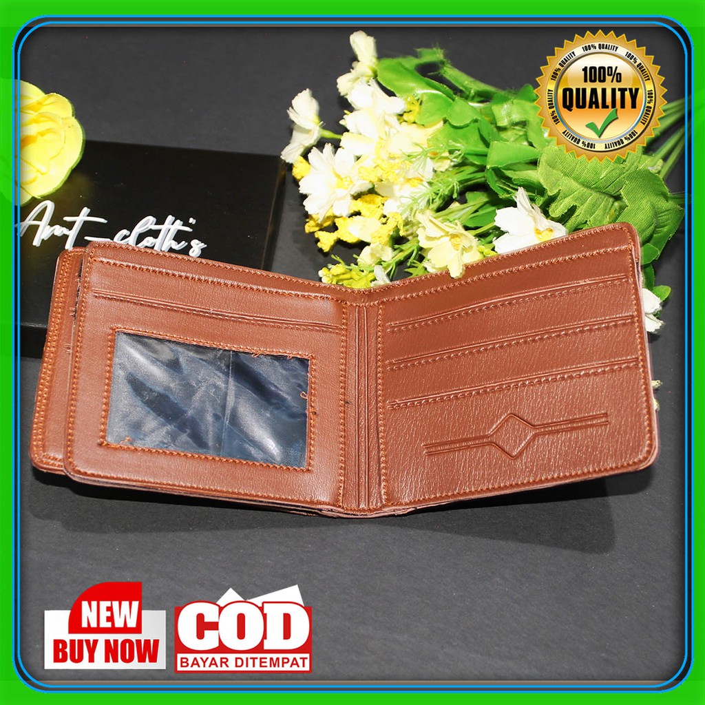 Dompet Lipat Pria local Premium Kulit Sintetis Bayar di tempat