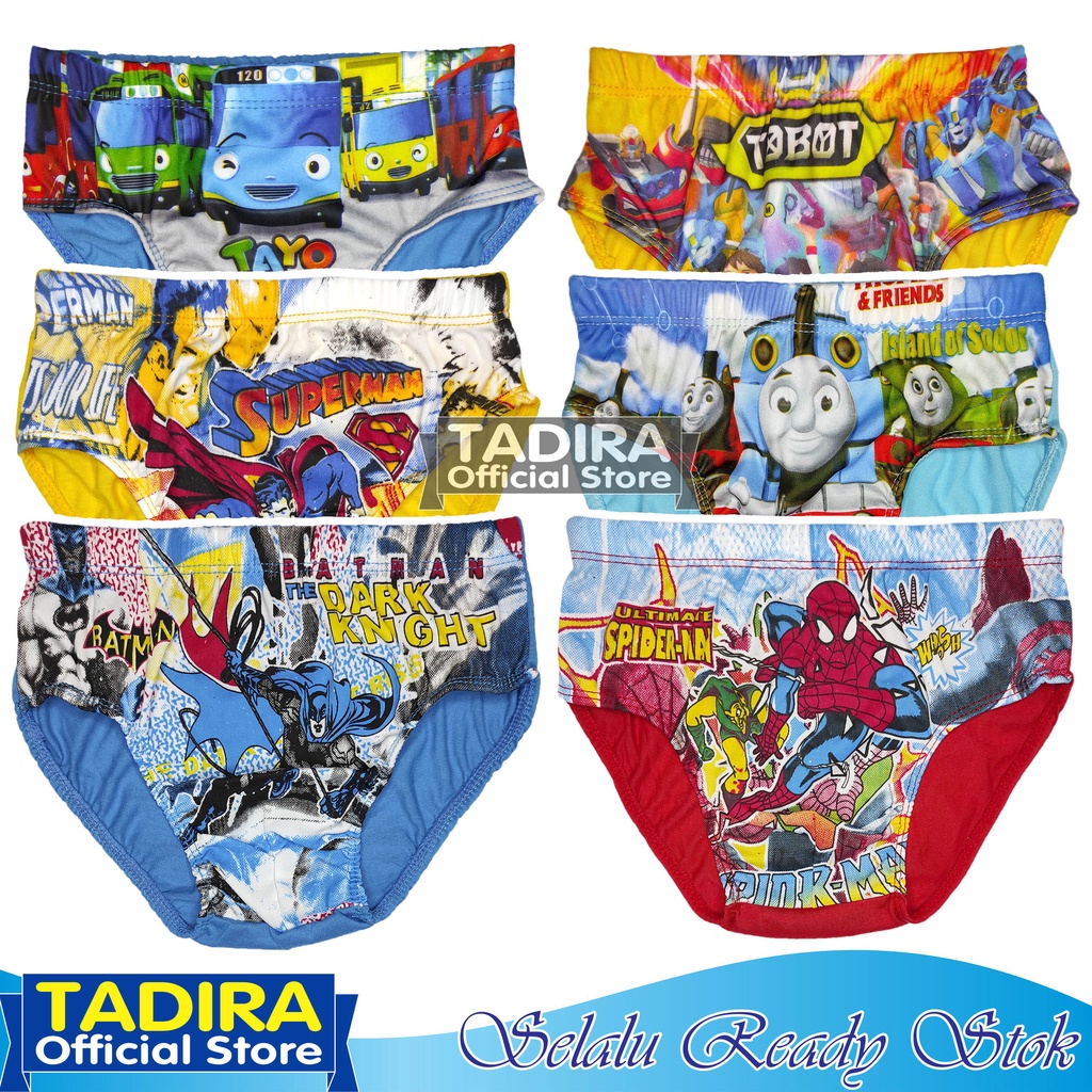 4 Pcs Celana Dalam Anak Laki Laki Usia 1-9 Tahun Motif Gambar Kartun Multiwarna TADIRA Store