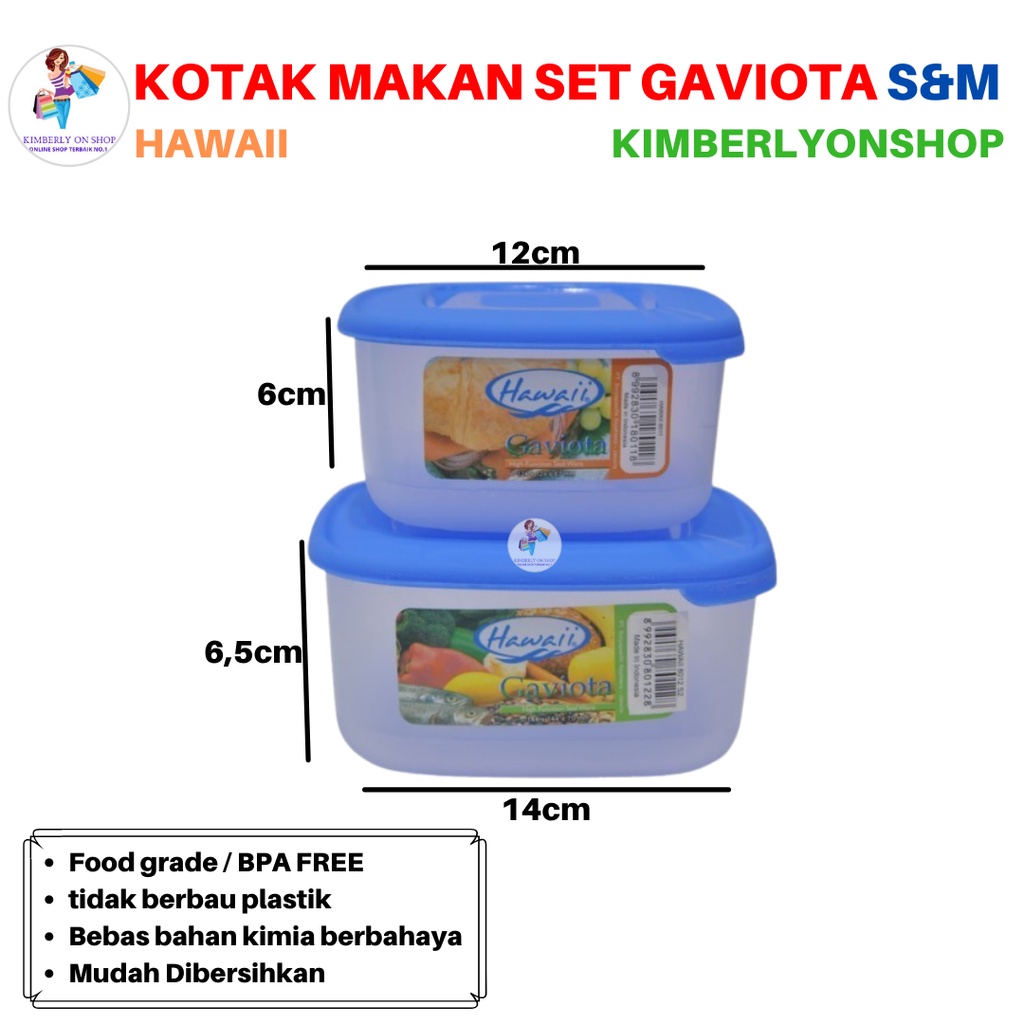 Lunch Box set Gaviota Set 8011-8012 S M Hawaii