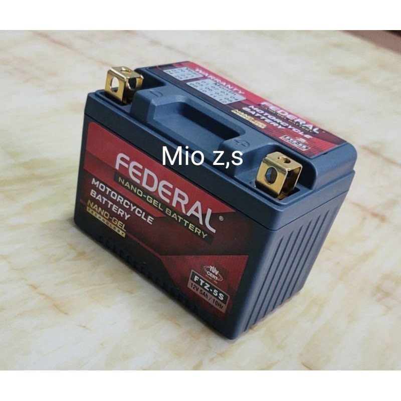 Aki kering federal nano-gel technology type ftz5s 100% asli
