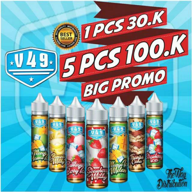 Liquid Vape V49 60ML Premium Liquids 60 ML Bebas Pilih Rasa