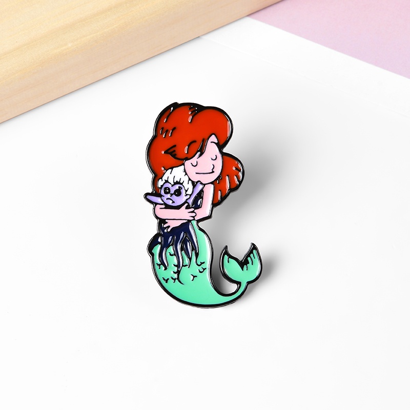 Bros Pin Enamel Desain Kartun Mermaid Untuk Anak Perempuan