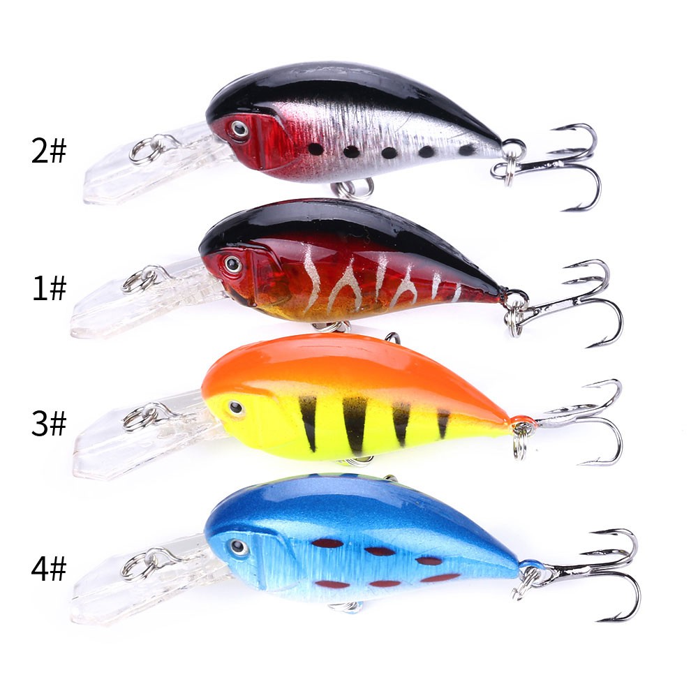 HENGJIA 4pcs 5.5cm/4.6g Umpan Crankbait Minnow Pancing Lifelike Ikan Fishing Lure Topwater Bass Bait