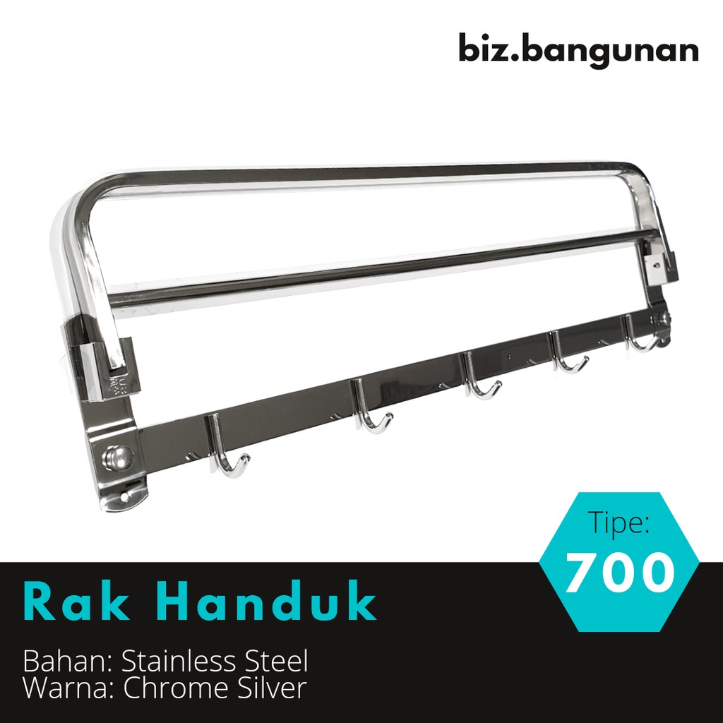 GANTUNGAN BAJU STAINLESS 700 - RAK HANDUK KAMAR MANDI