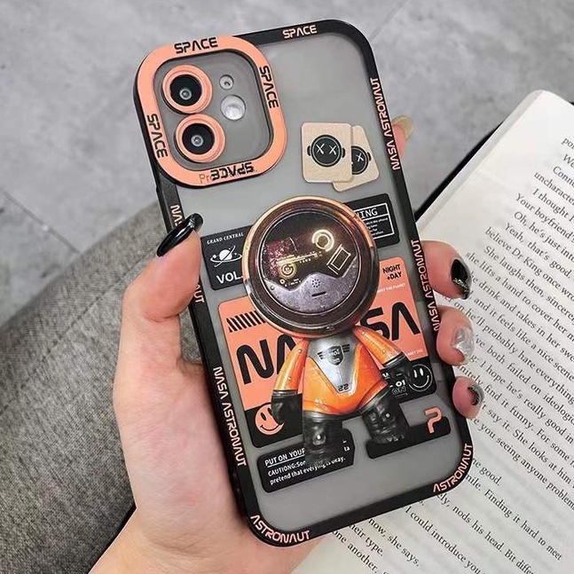 Soft Case Silikon TPU Transparan Motif Astronot Untuk Iphone 13 12 11 Pro X XR XS Max SE 2020 6 6S 7 8 Plus