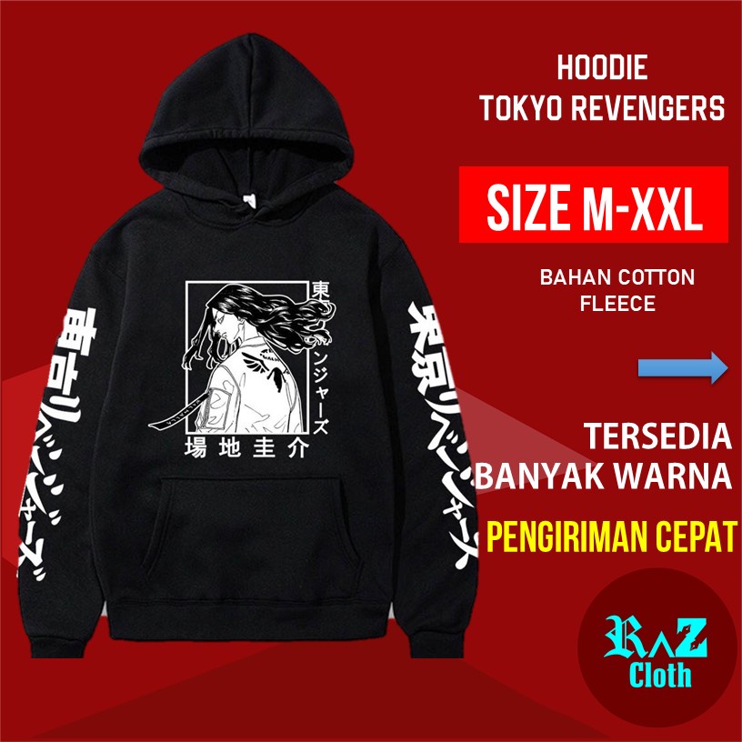 Tokyo Revengers Revenger Hoodie Hitam Pria Hoddie Anime Cowok