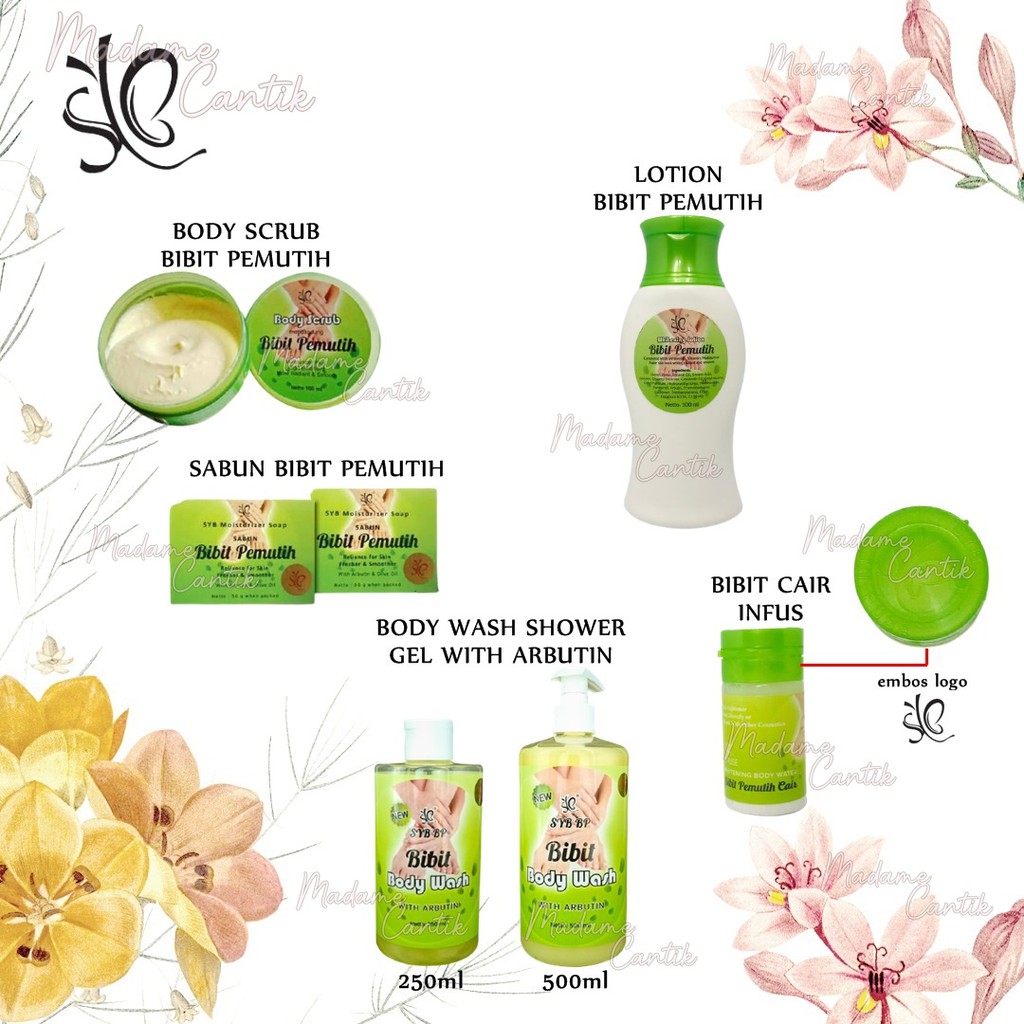 ✿ MADAME ✿ SYB BIBIT PEMUTIH SERIES HANDBODY INFUS BODY SCRUB BPOM