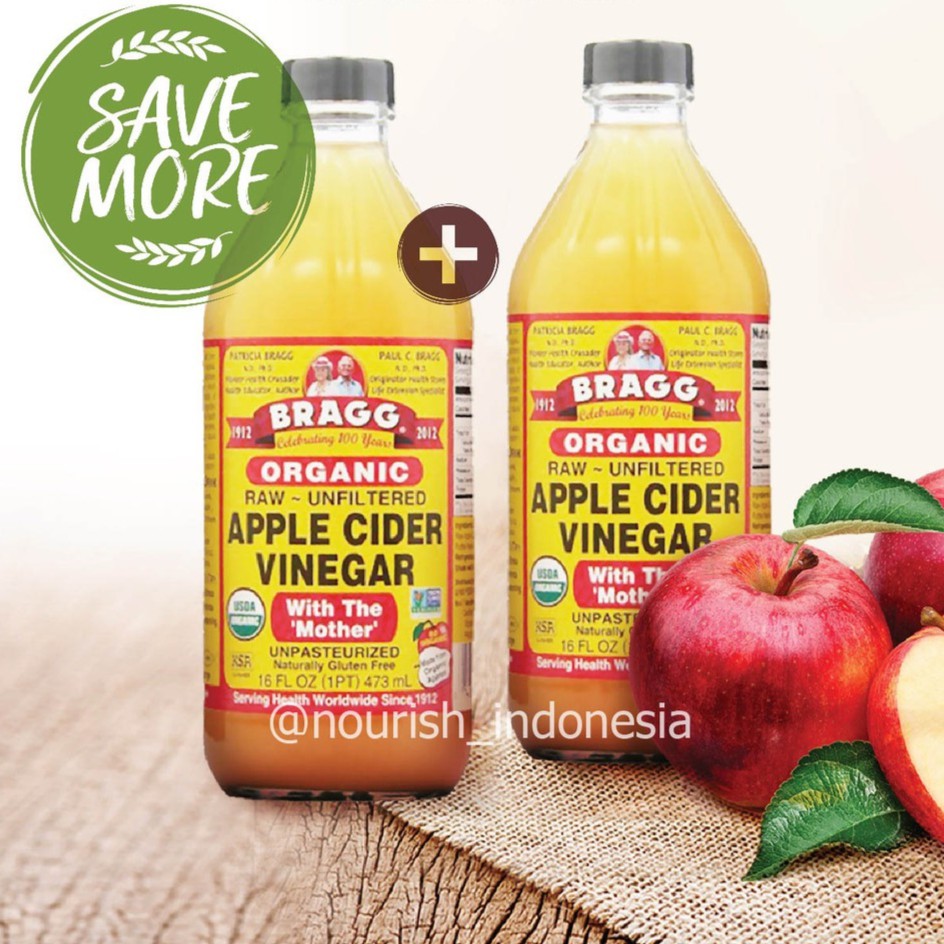 

Bragg, Organic Apple Cider Vinegar 473 ml for 2pc (ACV / Cuka Apel)-Jkut