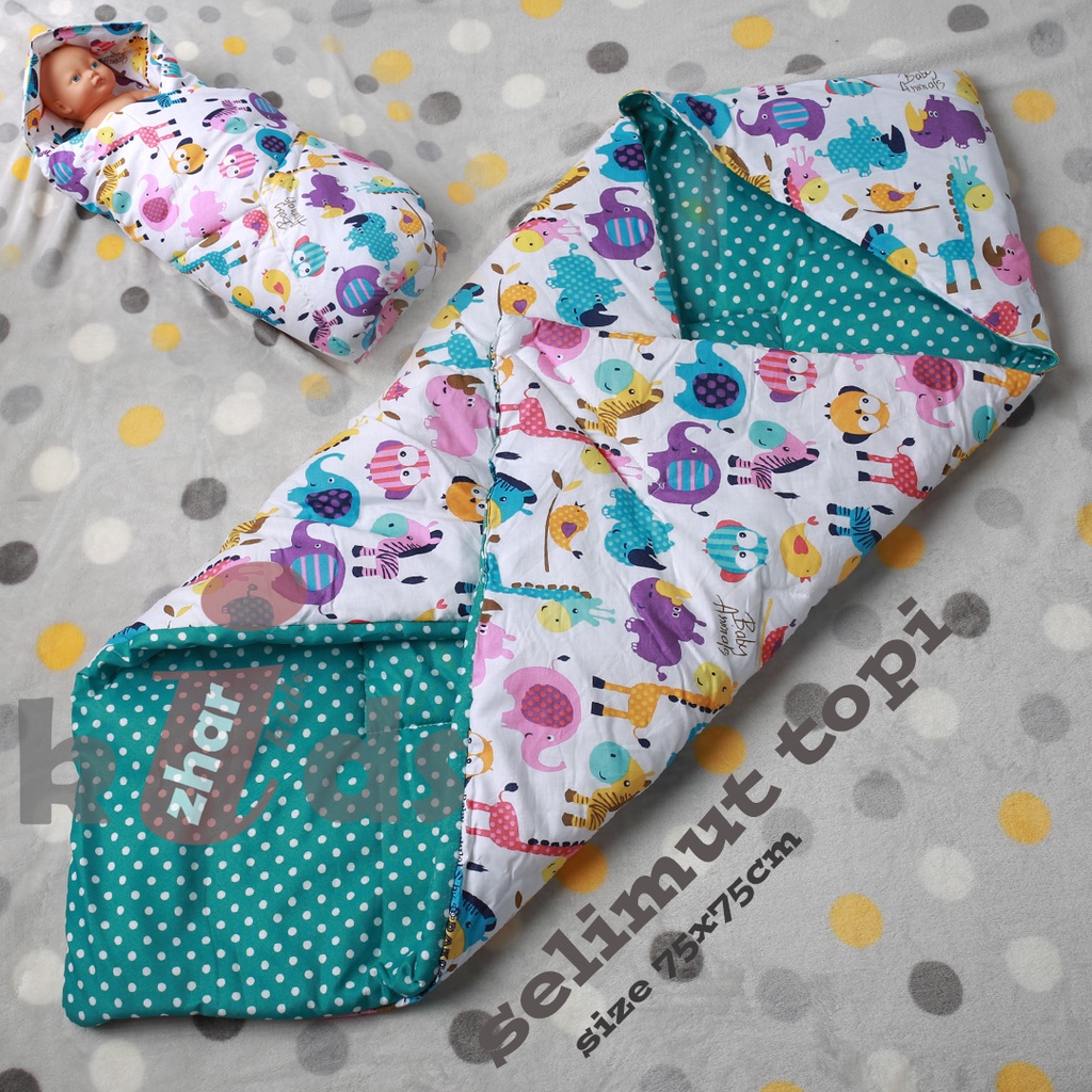 FREE TAS MIKA!! Selimut bayi topi bayi - baby blanket - hoodie blanket baby / kado lahiran bayi