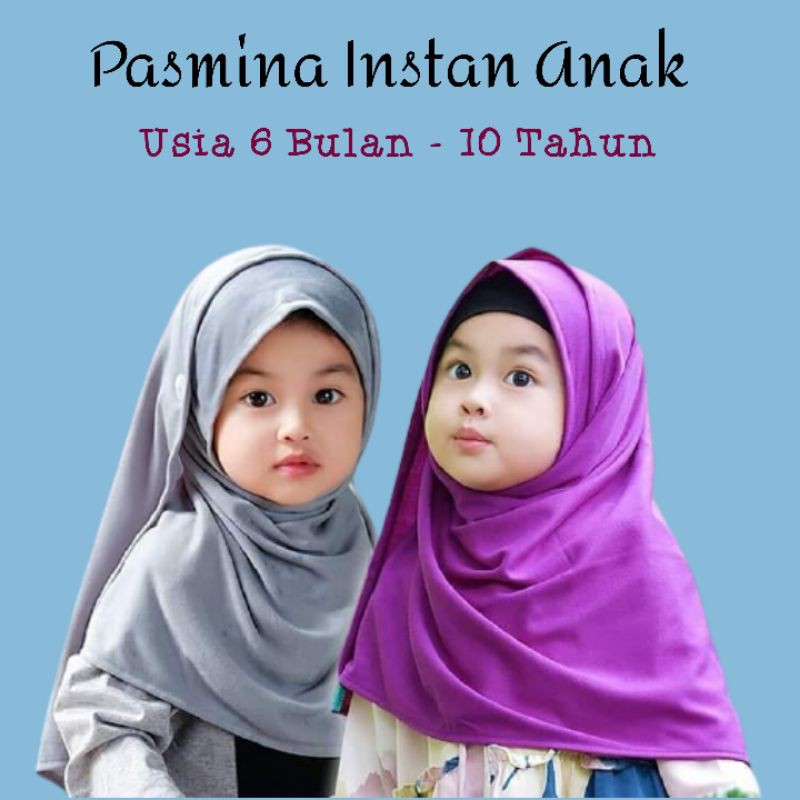 HIJAB PASMINA ANAK INSTAN 1-12 THN || PASMINA ANAK