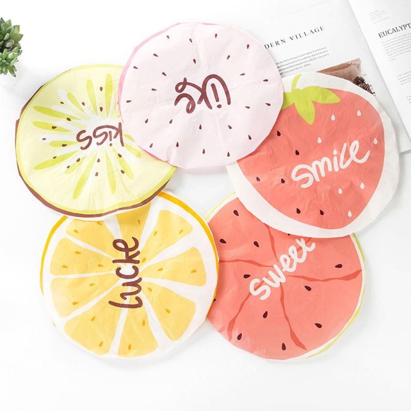 Shower Cap Topi Mandi Topi Keramas Karakter Buah Fruits Penutup Kepala Strawberry Kiwi Watermelon