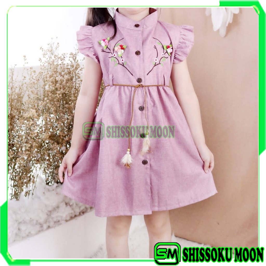 BAJU DRESS ANAK 2-5 TAHUN VARIASI BORDIR BUNGA BAHAN KATUN