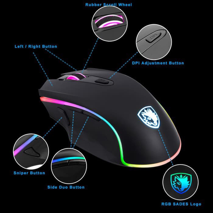 Mouse Gaming SADES Lance RGB Original