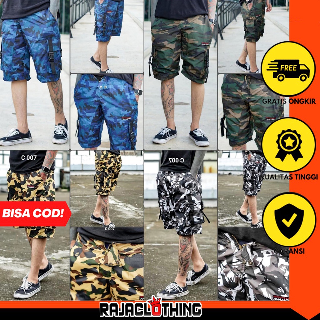 RCL - Celana Pendek Amazing 007 / Celana Cargo Waterproof / Celana Kargo Pendek Murah S.M.L.XL