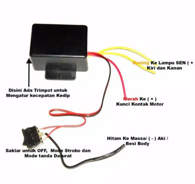 Flasher Hazard + Mode Strobo atau Lampu