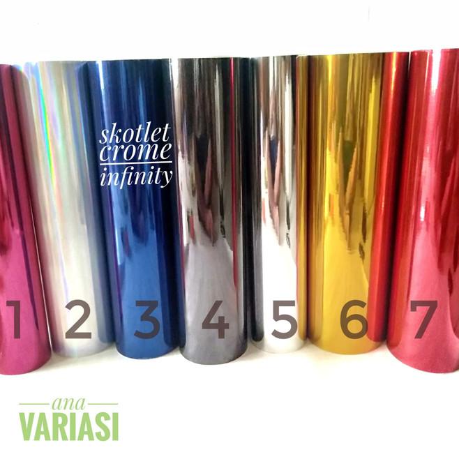 X4C7 stiker skotlet motor mobil chrome skotlet chrome merk infinity - Hitam MT9