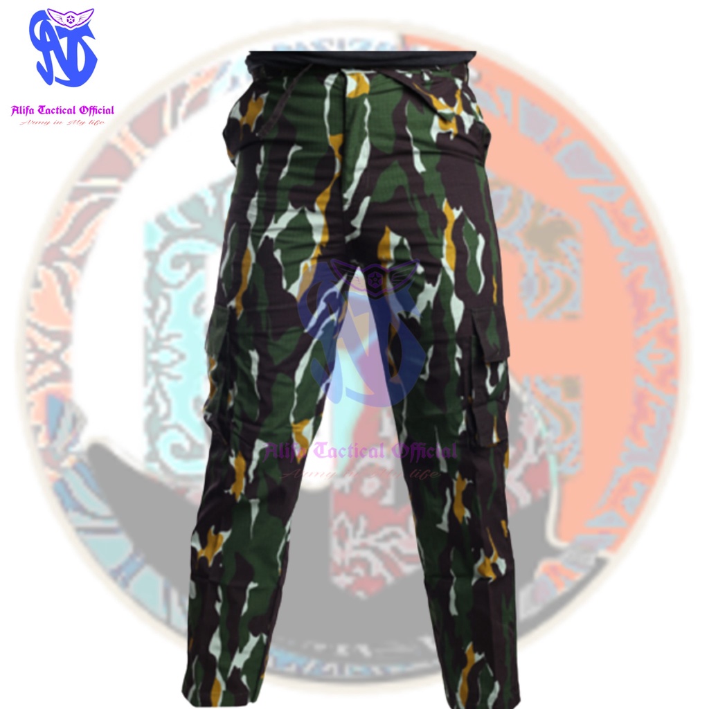 Celana PDL Loreng Brimob Panjang Pria | Celana Cargo Doreng Tentara