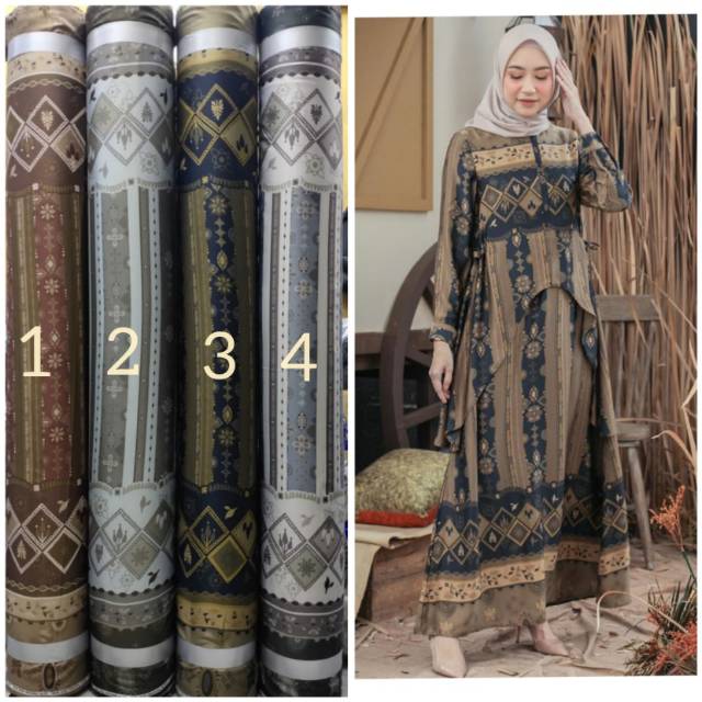 Kain Dior silk Henna Series / bahan gamis branded mewah