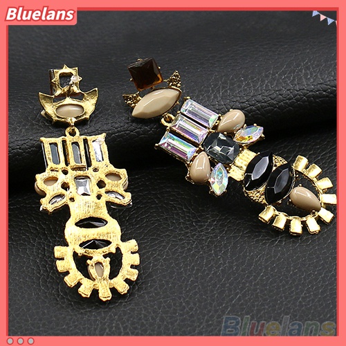 Anting Stud Dangle Drop Berlian Imitasi Gaya Retro Untuk Wanita