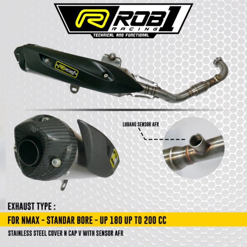 KNALPOT NMAX OLD&NEW STD BORE UP 180-200CC STAINLESS CUP V