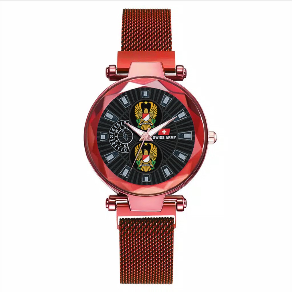Jam Tangan Wanita Custom - TNI AD Free Box &amp; Batre Cadangan