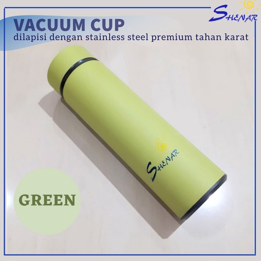 SHENAR TERMOS BOTOL AIR MINUM STAINLESS STEEL THERMOS LED BOTOL POLOS 500ML KEDAP UDARA VACUUM CUP TEMPARATUR