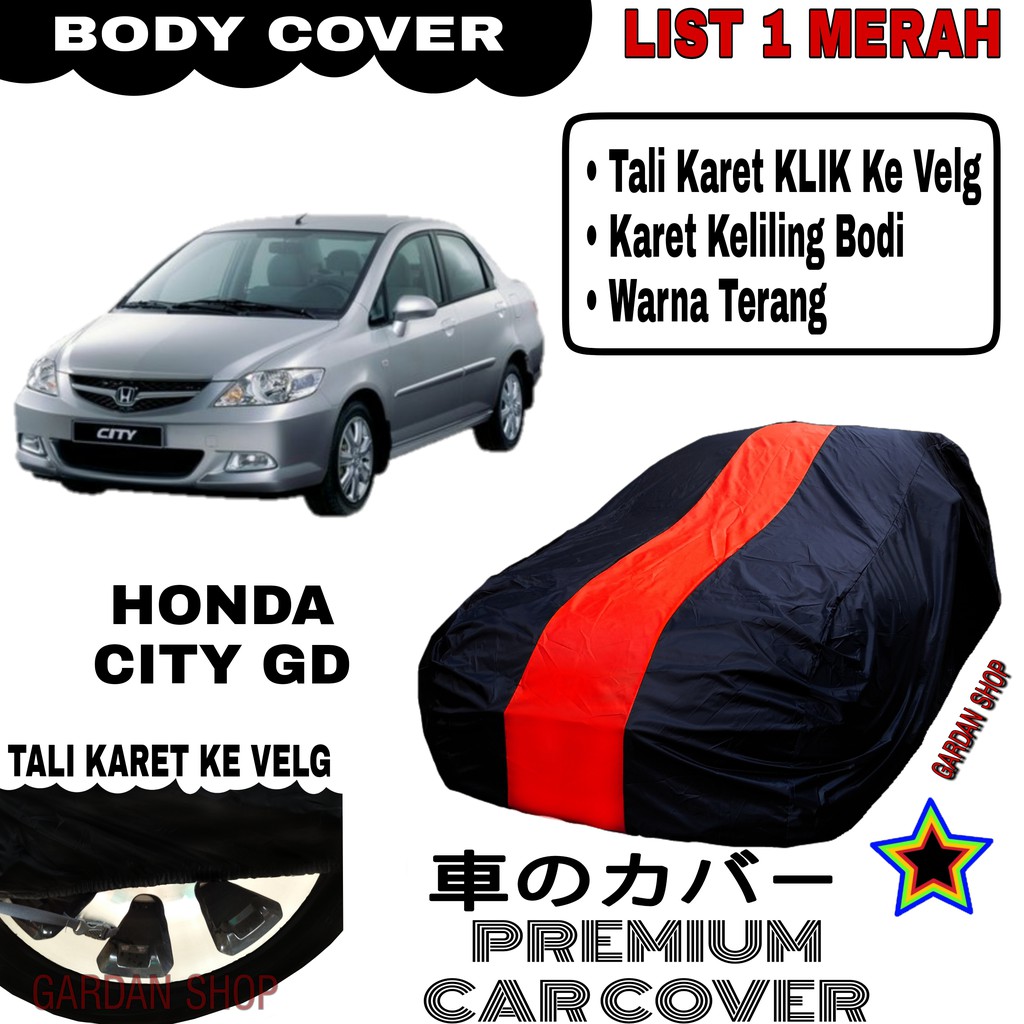 Body Cover HONDA CITY GD List Single MERAH Sarung Mobil Penutup City PREMIUM