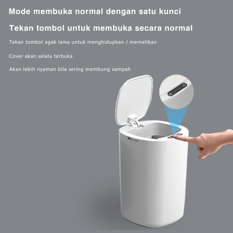 Kadonio Tong Tempat Sampah Otomatis Infrared Automatic Sensor Gerak Plastik Otomatis Infrared Automatic Sensor Gerak 12L Induksi / Tombol / Tendang Membuka Cover