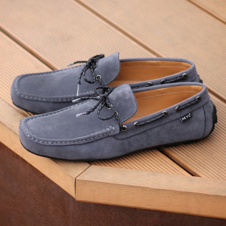 LICK NEW GREY |FORIND x Reyl| Sepatu Suede Vintage Klasik Casual Pria Boat Ori Original Footwear