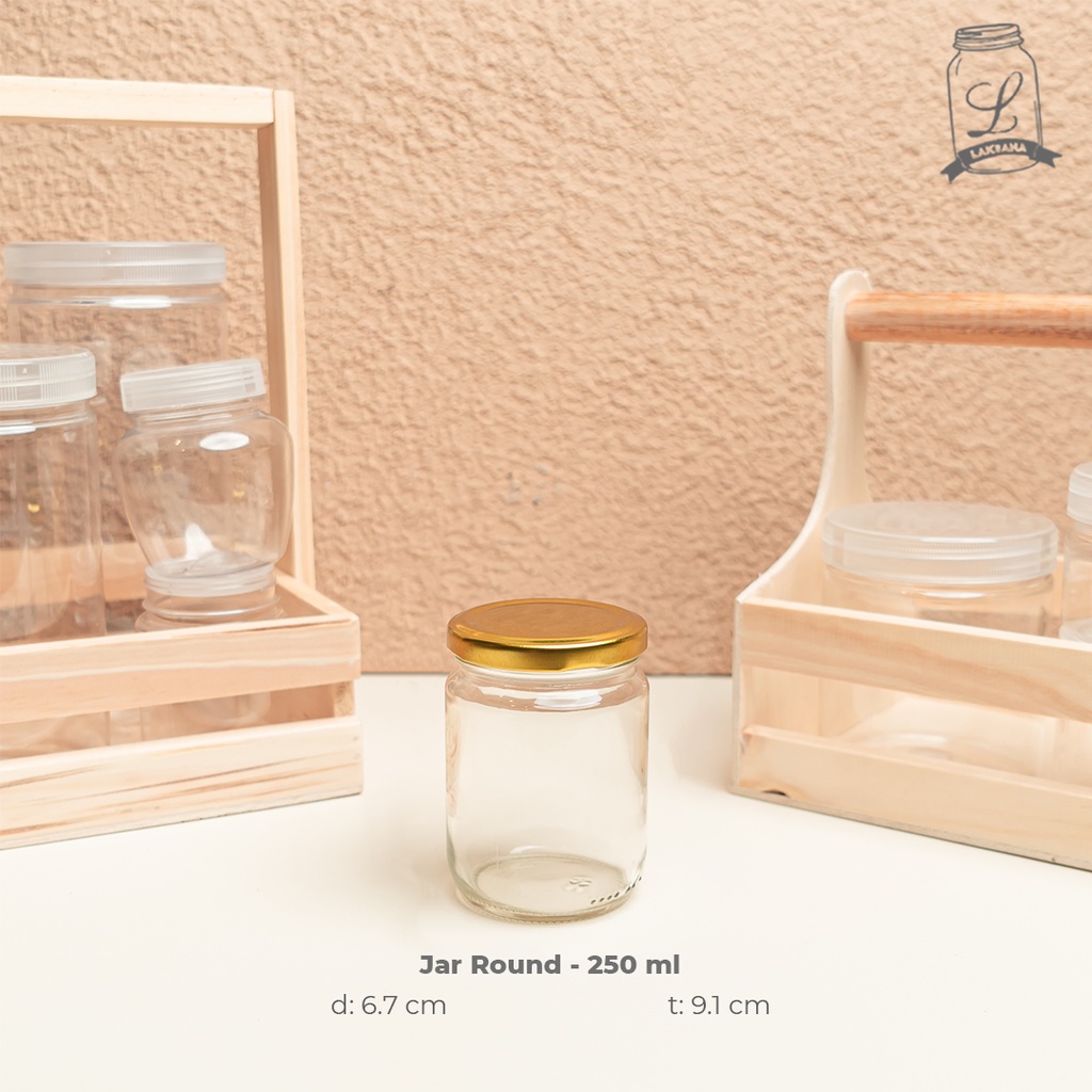 Jar Round - 250 ml / Jar kaca 250ml / jar silinder kaca